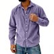 thumbnail image 5 of Camisa Casual de Manga Larga de Corduro de Ajuste Suelto para Hombres con Cuello Girable para el Uso Diario Y Trajes Elegantes, 5 of 6