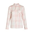 thumbnail image 4 of Time and Tru Women's Plaid Button Front Soft Shirt with Long Sleeves, Sizes S-XXXL, 4 of 5