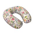thumbnail image 2 of KLL Bunny Floral Pattern Memory Foam Cervical Neck Pillow Versatile U-Shaped Pillows for Home/Office/Camping/Travelling/Soft Washable Cover, 2 of 8