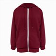 thumbnail image 5 of Towmus Long Sleeve Zip Up Hoodie Women Sweatshirts Fall Outfits 2025 Plus Size Hoodies Casual Trendy Textured Jacket, 5 of 7