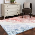 thumbnail image 4 of Summer Red Beach Washable Area Rugs 3'x5', Modern Abstract Gradient Red Blue Waves Stripe Low Pile Throw Living Room Rug Non-Slip Sturdy Edge Binding Carpet for Indoor Entryway Bedside Kitchen, 4 of 9