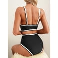 thumbnail image 2 of Conjunto de bikini Herseas para mujer, negro, talle alto, acolchado, XL, 2 of 6