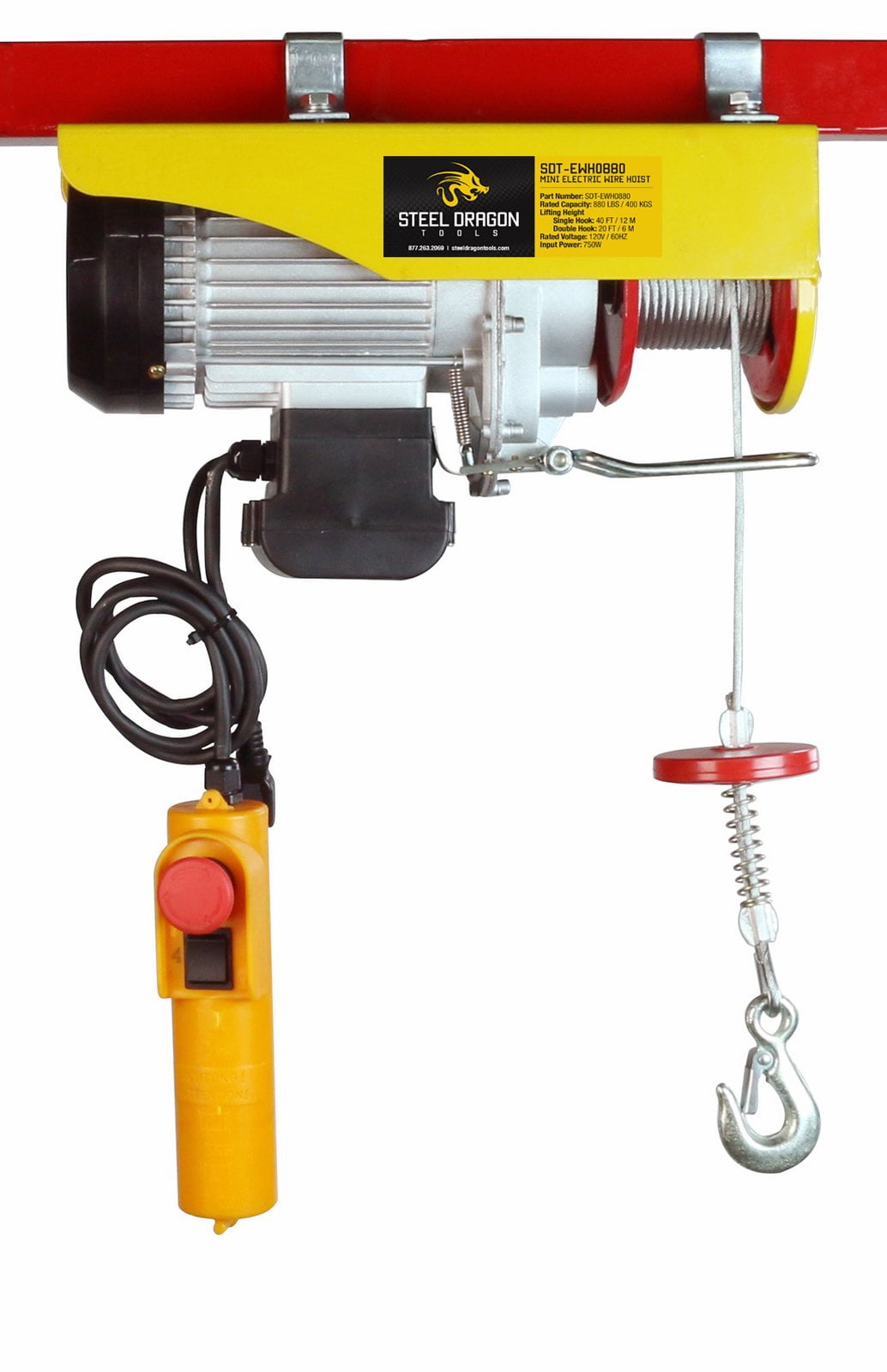 Mini Electric Wire Cable Overhead Crane Lift with 110 V Motor and Remote Control 