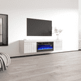thumbnail image 3 of Knoxville BL-EF Floating Fireplace TV Stand for TVs up to 80", Modern High Gloss 71" Entertainment Center, Wall Mounted Electric Fireplace TV Media Console with Storage Cabinets, 3 of 9