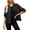 Black, variant on Jackets for Women Fall Jackets for Women 2025 Women's Cropped Fleece-Lined Denim Jacket - Distressed Details, V-Neck Casual Button Up, Autumn Winter Outerwear