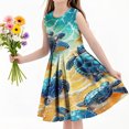 thumbnail image 4 of SGFCWSX Girls Sleeveless Dress Print A-Line Crew Neck Summer Party Dresses for Teens Multicolor Size 13-14 Years, 4 of 6