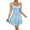 Blue, variant on Women's Halter Ruffle Hem Mini Dress Sleeveless Ruched Waist Corset Short Party Dresses