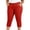 Red, variant on Plus Size Womens Elastic Waist Pull-On Capri Pants with Pockets Casual Cropped Jogger Bottoms Available in Red XL to 5XL,Size 4XL