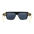 thumbnail image 4 of Rapper Flat Top Thick Metalic Chain Arm Plastic Sunglasses Black Gold - Solid Black, 4 of 4