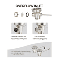 thumbnail image 4 of 2pcs 3-1/2inch Commercial Sink Drain with Twist Lever Handle, Waste Drain Valve with Overflow Inlet,2 x Lower sewer, 4 of 6