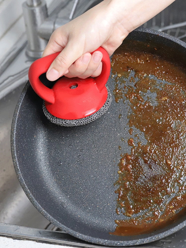 Cast Iron Scrubber 316 Stainless Steel Cast Iron Scrubber with Handle