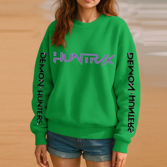 Pop cazadora para niña Demo-n Sweatshirt Hunters,Rumi,Mire Zoeyy Kids Long Sleeve Sweatshirt,HUNTR/X Print,Girls' Fashion Casual Long Sleeve Printed Crew Neck Sweatshirt Top