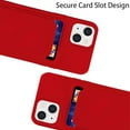 thumbnail image 2 of for Silicone Wallet Case iPhone 14 Case with Card HolderShock-Absorbing，Never Broke Soft Slim Wallet Case Holder Compatible with for Women and Men-Red, 2 of 6