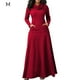 thumbnail image 1 of Qarigey Vestido largo Mujer Color sólido Noche Traje de fiesta de noche Vestidos Vino rojo M, 1 of 7