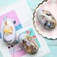 thumbnail image 4 of 6pcs Creative Cute Tin Bunny Chick Printing Alloy Metal Easter Eggs Shaped Candy Box Holder, 4 of 8