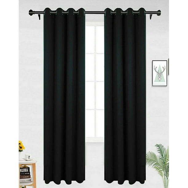 63 Or 84 Solid Thermal Insulated Blackout Curtain Panel