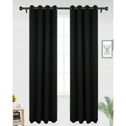 63" Or 84" Solid Thermal Insulated Blackout Curtain Panel Darkening Window Curtains w/8 Grommets/Rings (1 Panel)
