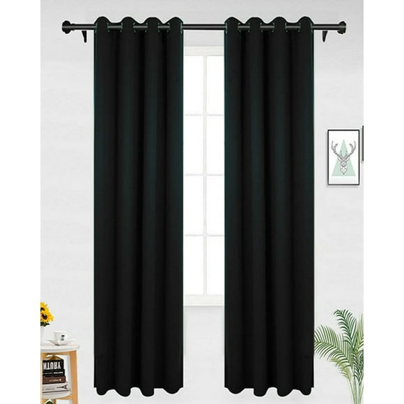 52" x 63" Solid Thermal Insulated Blackout Curtain Panel Darkening Window Curtains w/8 Grommets/Rings (1 Panel)