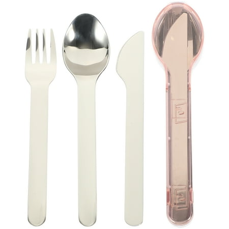 

1 Set of Portable Cutlery Kit Stainless Steel Cutter Spoon Fork Kit Box Packing Tableware Kit