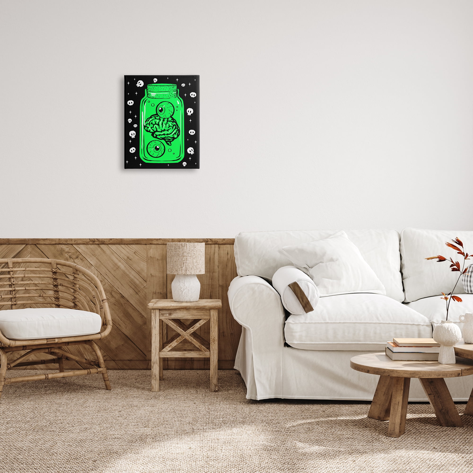 Stupell Industries Spooky Specimen Jar Holiday Painting Gallery Wrapped Canvas Print Wall Art, 16 x 20
