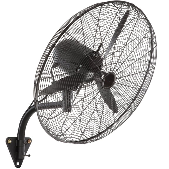 30 Inch Wall Mount Misting Fan, 9500 CFM High Velocity Industrial Fan, Waterproof Oscillating Fan for Warehouse, Greenhouse, Workshop - Black