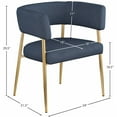thumbnail image 3 of Meridian Furniture Creston Deep Navy Durable Linen Textured Fabric Dining Chair, 3 of 8