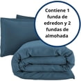 thumbnail image 2 of Juego de Funda Duvet Bluelander para Edredón Queen Diseño Liso Azul, 2 of 7