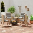 thumbnail image 4 of Jordan Manufacturing 44" x 22" Zayne Volcanic Gray Crosshatch Rectangular Outdoor Chair Cushion with Ties and Hanger Loop, 4 of 11