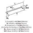 thumbnail image 5 of Amerock Ballard 7-9/16 inch (192mm) Center-to-Center Satin Nickel Cabinet Pull, 5 of 6