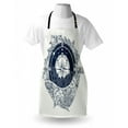 thumbnail image 3 of Adventure Apron Antique Marine Compass and Floral Whale Figure Mystical Victorian Vintage, Unisex Kitchen Bib Apron with Adjustable Neck for Cooking Baking Gardening, Dark Blue White, by Ambesonne, 3 of 3
