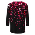 thumbnail image 5 of successthop Valentines Womens Tops 3/4 Sleeve Tops for Women Round Neck Polyester Casual Love Heart Printed Lover Gift Blouse Tops for Valentines Gifts Red M, 5 of 5