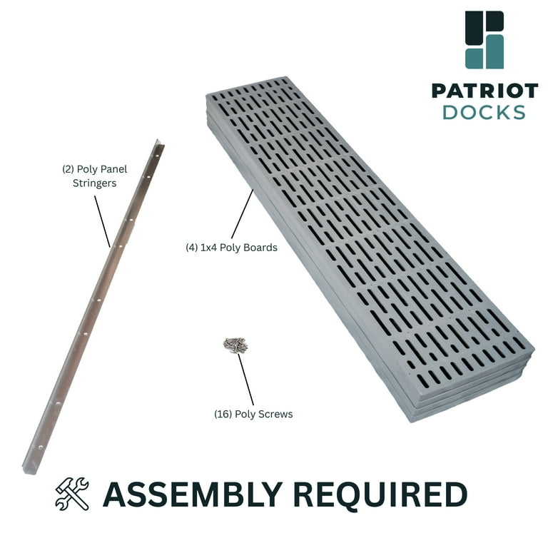 Patriot Docks 4' x 4' Polypropylene Panel Deck Section with UV