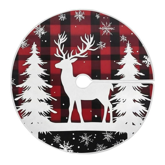 Ryvnso Christmas Tree Skirt Christmas Reindeer Tree-s3 Xmas Tree Skirts Ornament Home Decorations 35.4"