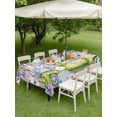thumbnail image 3 of Outdoor Tablecloth with Umbrella Hole and Zipper, Blue Purple Floral Rectangle Table Cloth 60x84 Inch Waterproof Tablecloth, Spring Hydrangea Flower Truck Pink Plaid Picnic Table Cover for Patio, 3 of 7