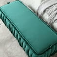 thumbnail image 6 of Storage Ottoman Bench,Velvet End of Bed,Woven Upholstered Bench with Gold Legs, Modern Entryway Bench Foot Stool for Living Room,Entryway, Bedroom, Green, 6 of 16