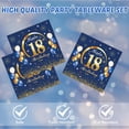 thumbnail image 4 of 40PCS 18th Decoration Blue & Gold Navy Blue & Gold Birthday Tableware Set - Happy 18th Plates & Napkins, 4 of 6