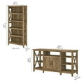 thumbnail image 2 of Bush Furniture Key West Tall TV Stand with 2 Bookcases, Reclaimed Pine, 2 of 9