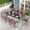Red, variant on Sophia & William 9-Piece Outdoor Patio Dining Set Metal Steel Rectangular Table Set with 8 Textilene Chairs, Brown