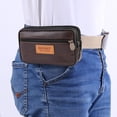 thumbnail image 4 of Yucurem 3pcs Casual PU Sports Men Phone Purse Waist Bag(Horizontal Brown), 4 of 10