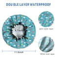 thumbnail image 3 of Shower Caps,Blue Cartoon Unicorn Ice Cream Donut Star Cloud Waterproof Shower Cap for Women 4 Pieces,Double Reusable Hair Cover for Shower PEVA Elastic Stretch Hem, 3 of 7