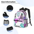 thumbnail image 3 of Yield Eiffel Tower and Hearts Print Backpack for Women Men, Lightweight Casual Travel Daypack, Classic Basic College Backpack, Middle School Bag, 3 of 5
