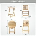 thumbnail image 2 of Werph 3-Piece Acacia Wood Patio Set,Bistro Table and Chairs Set of 2,Small Patio Furniture Set with Cushions,Folding Balcony Furniture, 2 of 10
