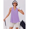 thumbnail image 6 of Pinspark Womens Polo Shirts Sun Protection Collar Golf Tops V-Neck Racerback Tennis Tank Lightweight Workout Shirts Summer Solid Pickleball Top, 6 of 6