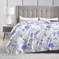 thumbnail image 4 of Super Soft Anti-Pilling Flannel Bed Blankets, Weekend Graffiti Cozy Fluffy Warm All Seasons Throw Blanket for Sofa Bedding, 60"x50", 4 of 8