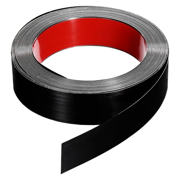 Uxcell 39.4ft x 1.58" Wall Trim Self Adhesive Stainless Steel Mirror Finish Trim Black