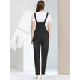 thumbnail image 4 of INSPIRE CHIC Peto De Mezclilla Ajustable Elástico Informal Para Mujer, Mono Largo, Pantalones Vaqueros, Monos Negro M, 4 of 5