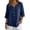 Navy -AB03, variant on 3/4 Length Sleeve Womens Tops Cotton Linen V Neck T Shirts Summer Beach Casual Boho Three Quarter Sleeve Tops Navy 2XL