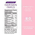 thumbnail image 2 of Nature's Bounty Advanced Hair, Skin, Nails, 2X Biotin, 80 Strawberry Gummies 1 ea (Pack of 2), 2 of 5