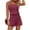 Wine, variant on YTCAMLO Ribbed Rompers for Women Summer Casual Scoop Neck Workout Overalls Drawstring Soft Stretch Wide Leg Short Jumpsuits
