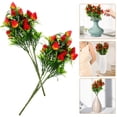 thumbnail image 4 of 2 piezas de arreglo floral de fresa, tallos de fresa artificiales para decoración de fiestas., 4 of 8